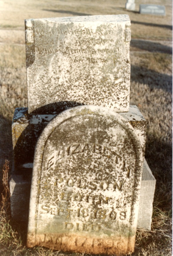 Elizabeth Polson grave stone, Prairie View AR cemetery