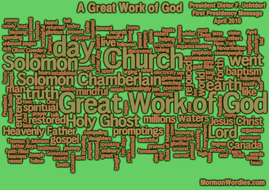 A great work of God talk wordle